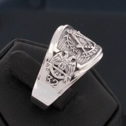 Past Master Scottish Rite and Shriner Ring in Sterling Silver ~ Style 027ss-pm