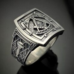 Stylish Past Master Ring in Sterling Silver, side view