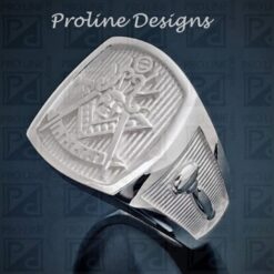 Past Master Masonic Ring in Sterling Silver with Polished Finish ~ Style 008