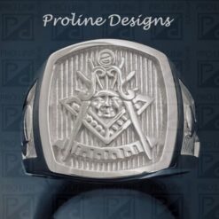 Past Master Masonic Ring in Sterling Silver with Polished Finish ~ Style 008