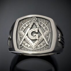 Moral Compass Masonic Ring in Sterling Silver ~ style 042a