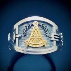 two tone past master ring, california past master emblem in 18k gold