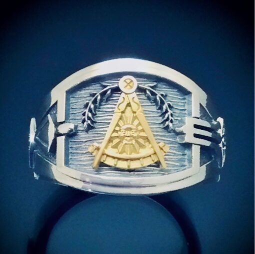 two tone past master ring, california past master emblem in 18k gold