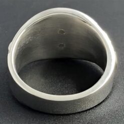 underside of two-tone silver and gold ring