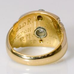 vintage past master gold ring, inside ring view