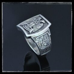 Stylish Scottish Rite Ring in Sterling Silver ~ Style 100S side detail