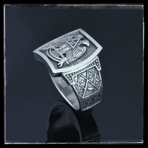 Stylish Scottish Rite Ring in Sterling Silver ~ Style 100S side detail