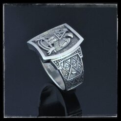 Stylish Scottish Rite Ring in Sterling Silver ~ Style 100S side detail