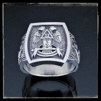 Stylish Scottish Rite Ring in Sterling Silver ~ Style 100S