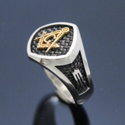 Masonic “Woven In Brotherhood” Blue Lodge Ring in Sterling Silver and gold