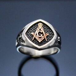 Masonic “Woven In Brotherhood” Blue Lodge Ring in Sterling Silver and gold