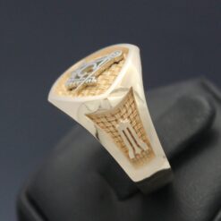14k Gold “Woven In Brotherhood” Two-Tone Masonic Ring