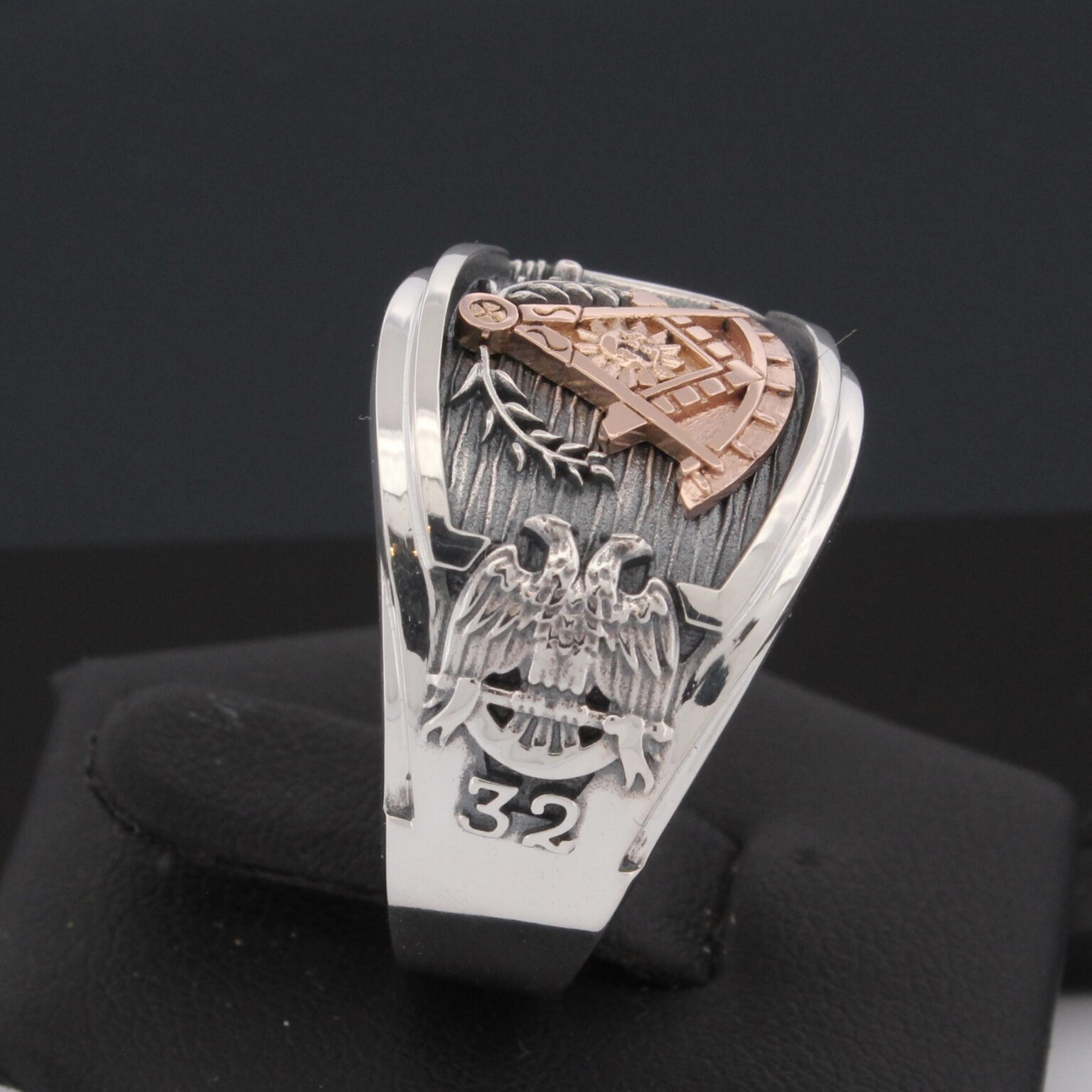 Silver Scottish Rite Rings Past Master Scottish Rite and Shriner Ring in Sterling Silver and 18k ...