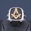 Silver and Gold Master Mason Ring 006B-TT