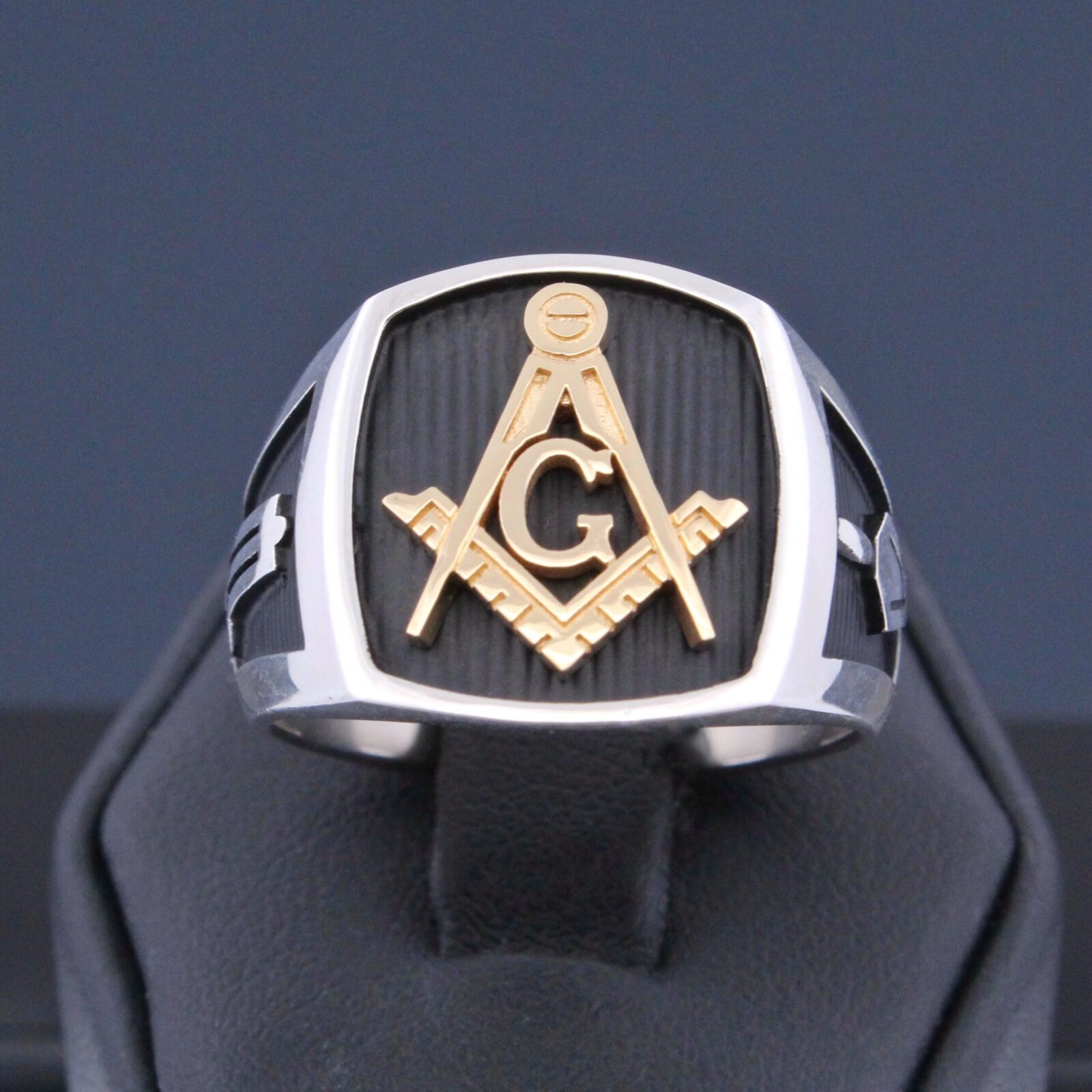 Silver and Gold Master Mason Ring 006B-TT