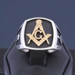 Silver and Gold Master Mason Ring 006B-TT