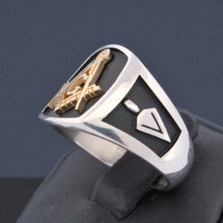 Silver and Gold Master Mason Ring 006B-TT