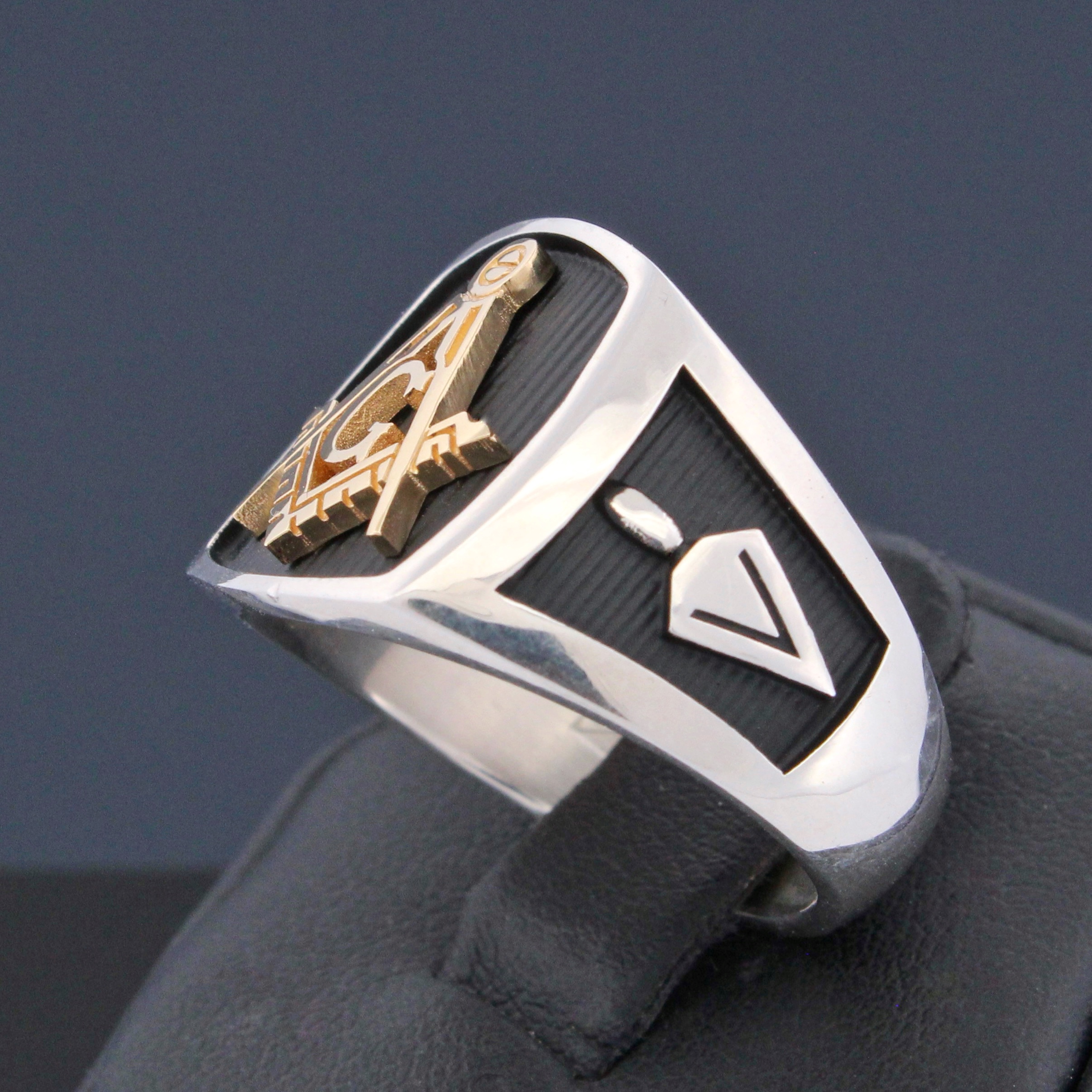 Silver and Gold Master Mason Ring 006B-TT