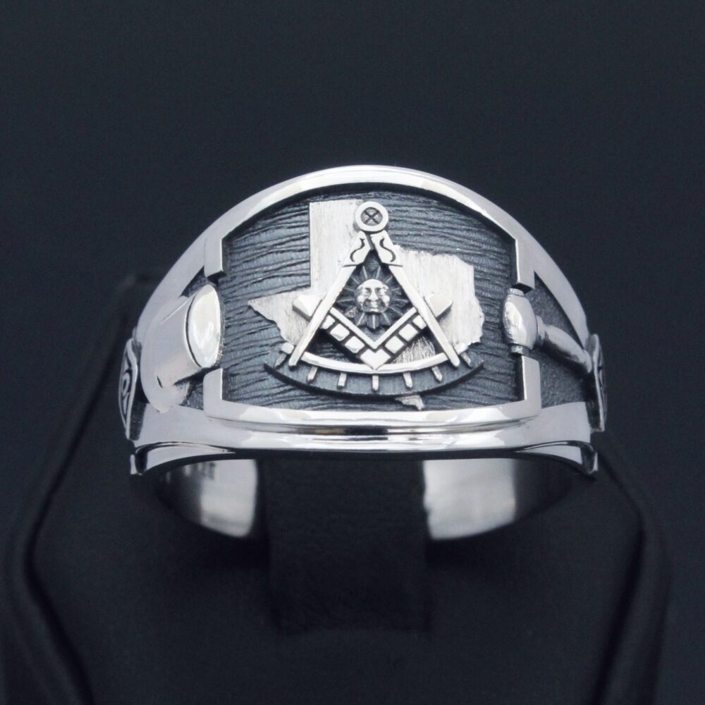 Texas State Past Master Ring in Sterling Silver
