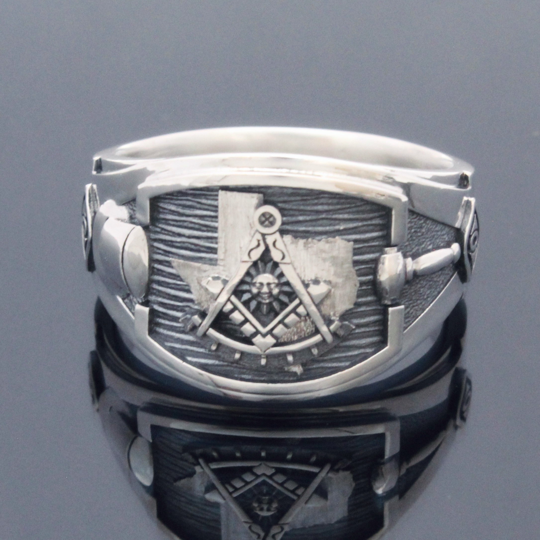 Texas State Past Master Ring in Sterling Silver