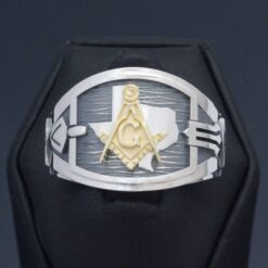 Texas Mason Ring in Sterling Silver and Gold
