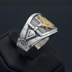 Texas Mason Ring in Sterling Silver and Gold